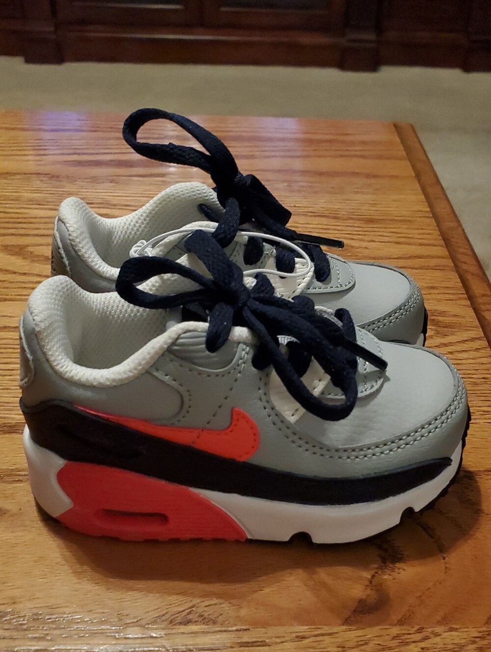 Nike Air Max 90 LTR Football Gray Red White CD6868-021 Toddler Boy's 5C Shoes